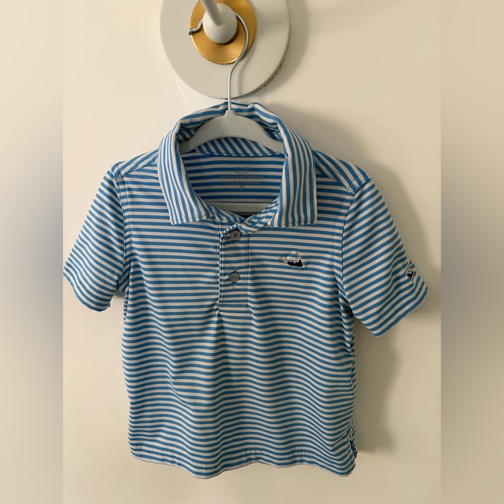 Vineyard Vines Kids Polo in Blue and White Stripes size 2T